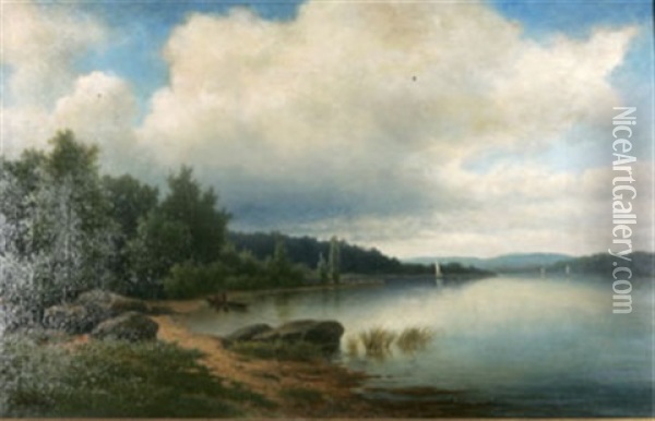 Motiv Fran Stockholms Skargard Oil Painting - Lars Theodor Billing