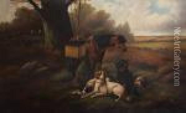 Boslandschap Met Gezadeld Paard Oil Painting - David Murray