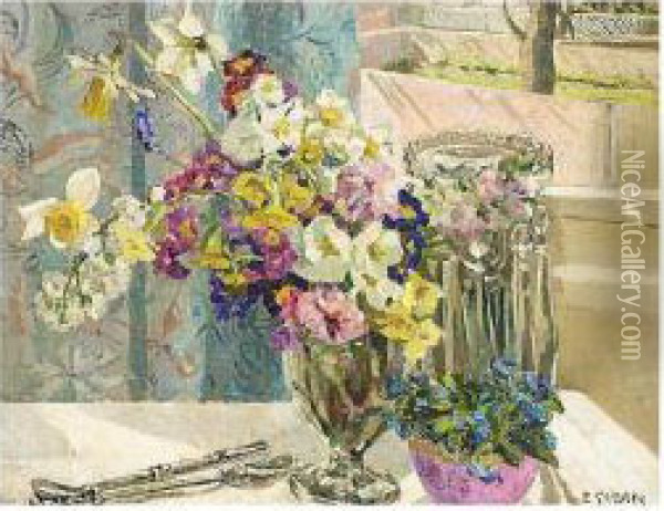 Spring Flowers Oil Painting - Ethel Gabain
