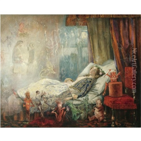 The Dream After The Masked Ball (the Stuff Dreams Are Made Of) Oil Painting - John Anster Fitzgerald