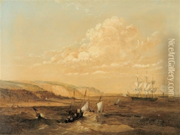 Whaling Off The Coast Of The Maritime Provinces Canada Oil Painting - William Nichol Cresswell