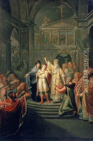 The Election of the Tsar Michael Romanov 1596-1676 on March 14th 1613, 1798-1800 Oil Painting - Grigoriy Ivanovich Ugryumov