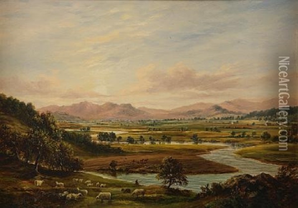 Strathearn Near Comrie Oil Painting - James G Burgess
