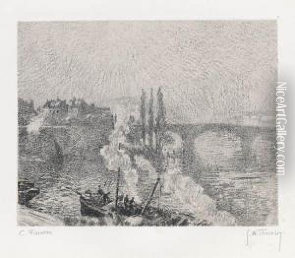 Pont A Rouen Oil Painting - Camille Pissarro