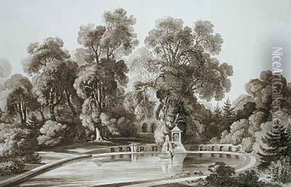 View of the Temple Fountain and Cave Oil Painting - John Martin