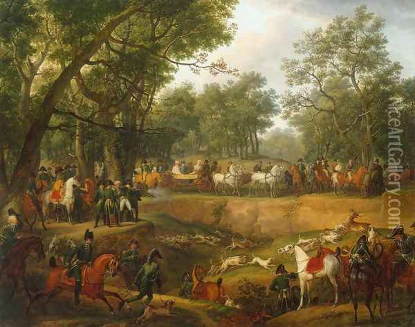 Napoleon on a Hunt in the Forest of Compiegne Oil Painting - Carle Vernet
