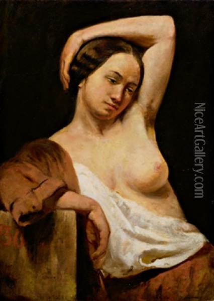 Bildnis Einer Jungen Frau - Studio Di Figura Feminile Oil Painting - Lodovico Raymond
