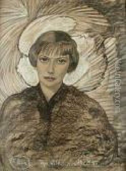 Portret Kobiety Oil Painting - Stanislaw Ignacy Witkiewicz-Witkacy