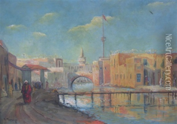 Promenade Le Long Du Canal Oil Painting - Vincent Manago