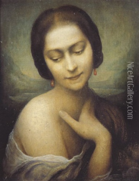 Jeune Femme Pensive Oil Painting - Leonard Sarluis