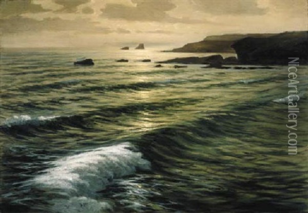 Sunset, Laguna Beach Oil Painting - Frank William Cuprien