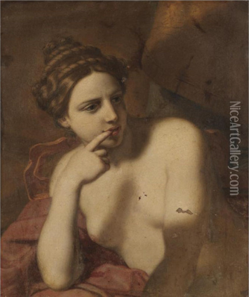 A Half-length Female Figure, Possibly Venus Oil Painting - Michele Desubleo