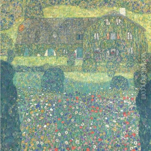 Landhaus Am Attersee Oil Painting - Gustav Klimt