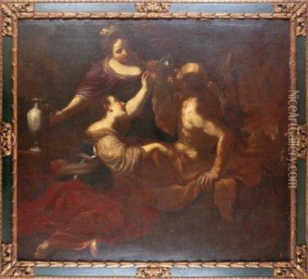 Lot Y Sus Hijas Oil Painting - Guercino