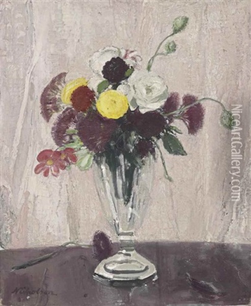 Summer Flower-piece At Chartwell Oil Painting - William Nicholson