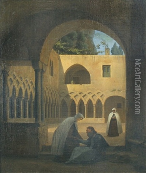 Kreutzgang Im Kloster St. Francesco Bei Amalfi Oil Painting - Otto Wagner