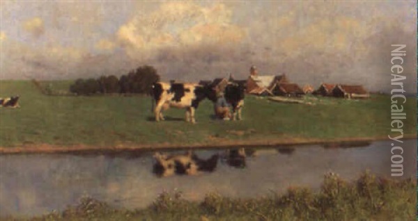 Auf Der Weide Oil Painting - Franz Leo Ruben
