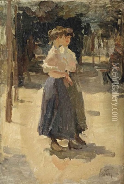 A Stroll In The Bois De Boulogne, Paris Oil Painting - Isaac Israels
