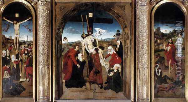 Passion Altarpiece (central) c. 1455 Oil Painting - Dieric the Elder Bouts