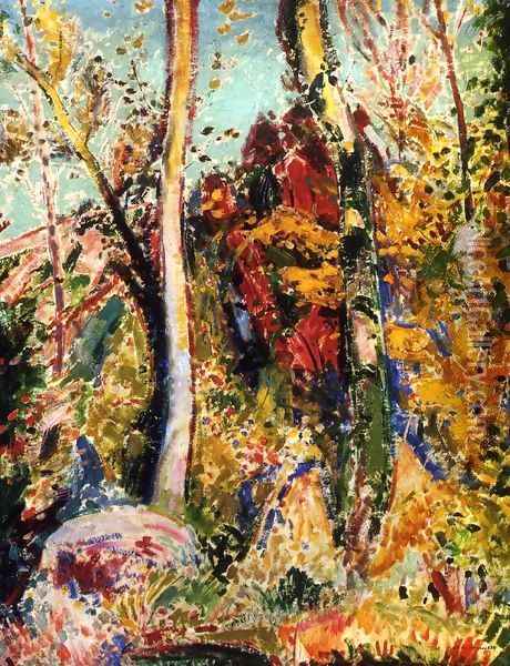 Landscape with Trees 1909 Oil Painting - Alfred Henry Maurer