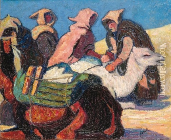 La Levee Du Campement Oil Painting - Henri Gustave (Abdul-Karim) Jossot