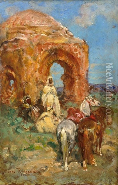 Le Repos Pres Des Ruines Oil Painting - Henri Emilien Rousseau
