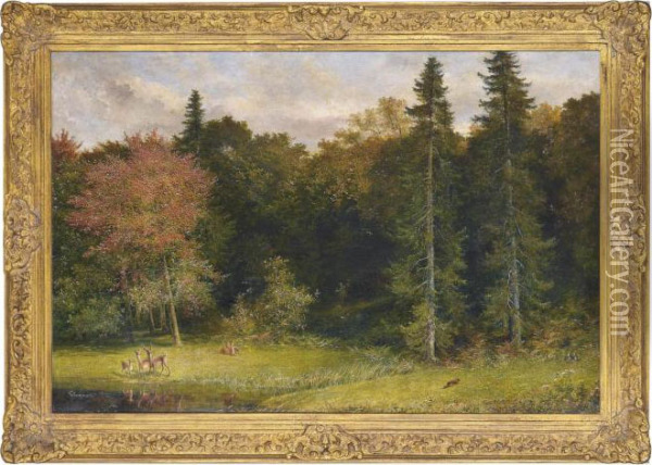 Startled Foresters Oil Painting - Richard Redgrave