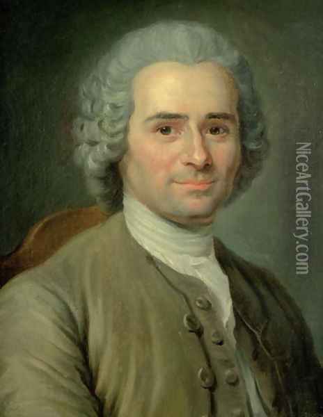 Jean-Jacques Rousseau 1712-78 Oil Painting - Maurice Quentin de La Tour