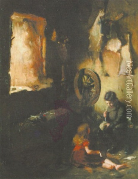 Interior Of A Cottage, Iona Oil Painting - Patrick William Adam