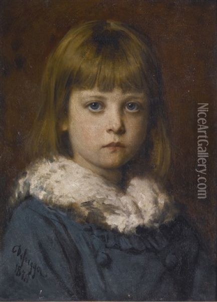 Ein Junges Madchen (the Little Girl) Oil Painting - Franz Von Defregger