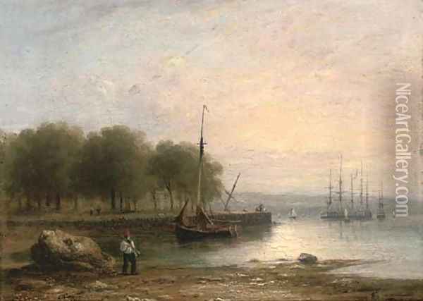 Low-tide, early morning Oil Painting - George Vincent