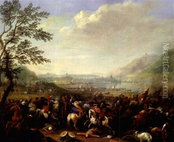 Reiterschlacht Zwischen Kaiserlichen Und Turksichen Truppen Oil Painting - Karel Breydel