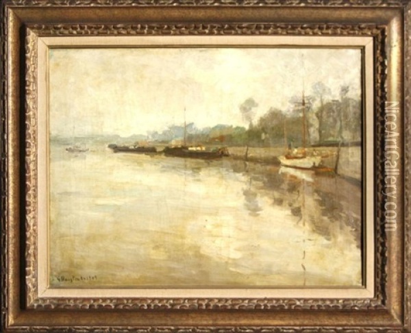 Le Fleuve - 1909 Oil Painting - Gaston Haustrate