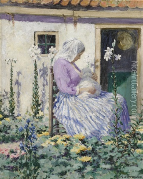 The Lilies Oil Painting - George Hitchcock