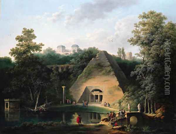 The Pyramid at the Chateau de Maupertuis Oil Painting - Claude Louis Chatelet