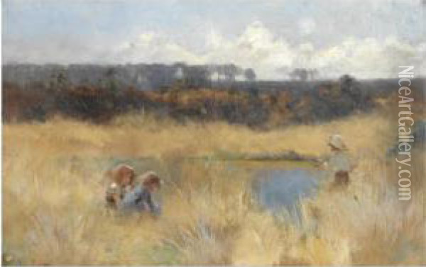 In The Meadows Oil Painting - Hector Caffieri