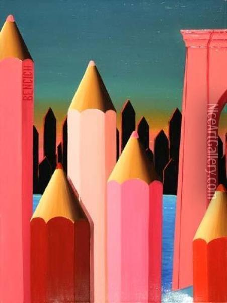 Pencils End Bridge, 2003 Oil Painting - Antonio Bencini