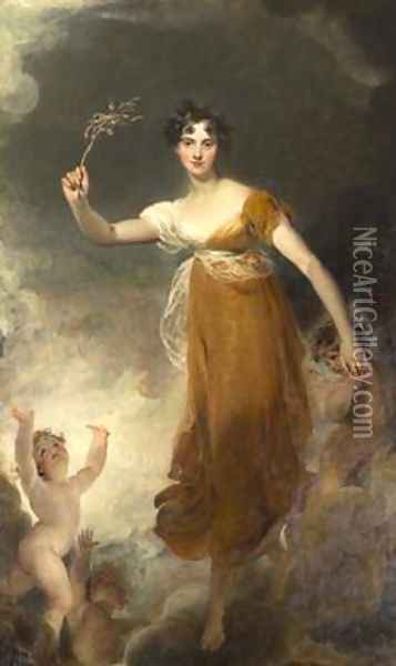 Portrait of Georgina Maria Lady Leicester as Hope Oil Painting - Sir Thomas Lawrence