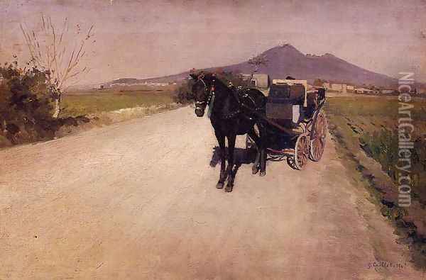 A Road Near Naples Oil Painting - Gustave Caillebotte