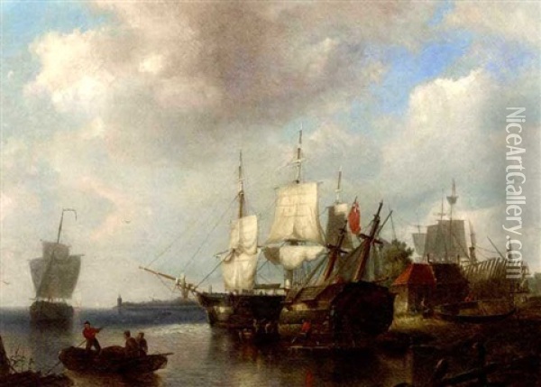 The Shipyard Oil Painting - Pieter Cornelis Dommershuijzen