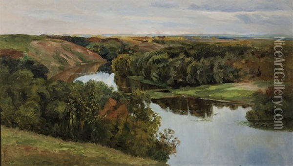 River Oil Painting - Mariya Alekseeva Fedorova