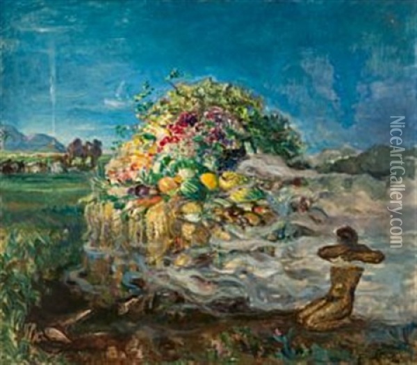 Overflodighetshornet Oil Painting - Bernhard D. Folkestad