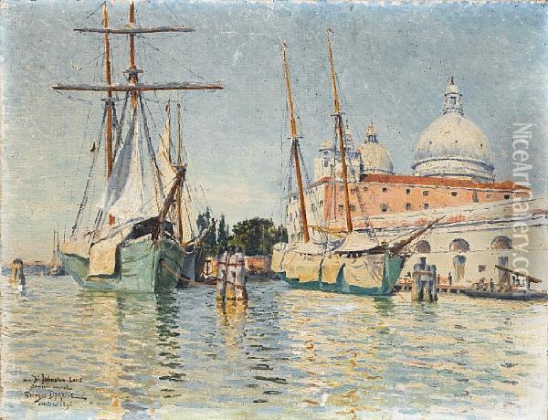 Along A Quayside, Venice Oil Painting - Georges Paul Darasse