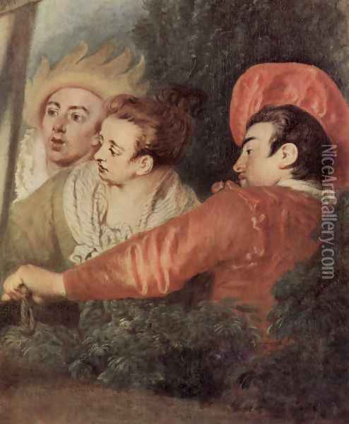 Gilles (detail) Oil Painting - Jean-Antoine Watteau