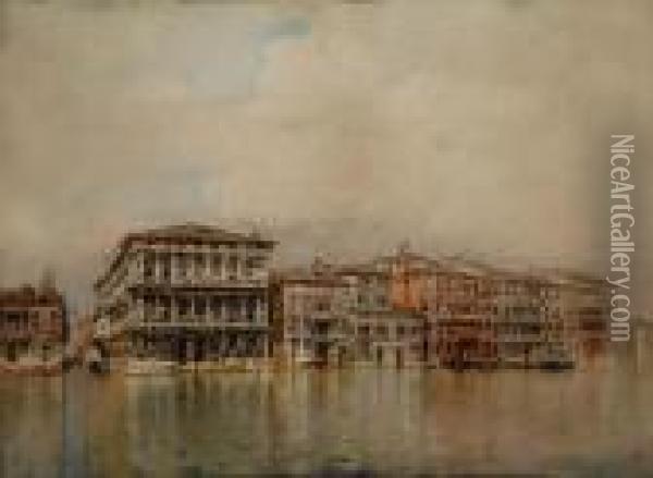 Veduta Di Canal Grande Oil Painting - Emanuele Brugnoli