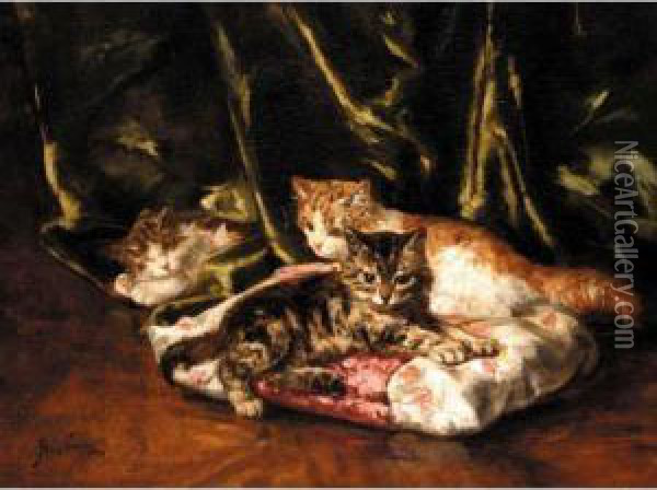 Three Kittens Oil Painting - Yvonne Marie, Yo Laur