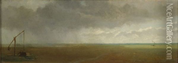 L'averse Oil Painting - Andre (Count) de Mniszek