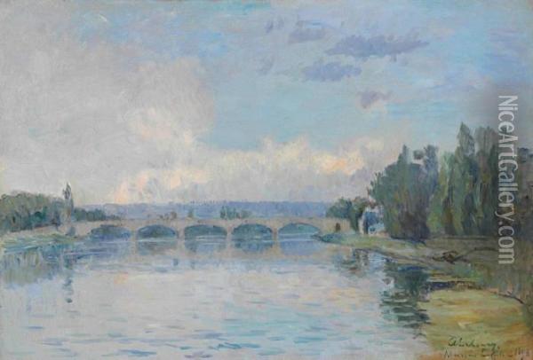 Le Pont De Maisons-laffittes Oil Painting - Albert Lebourg