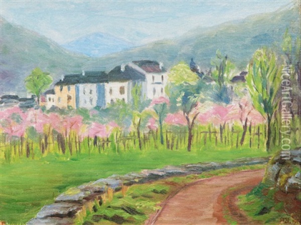 In The Maggia Valley Near Locarno Oil Painting - Heinrich Stegemann