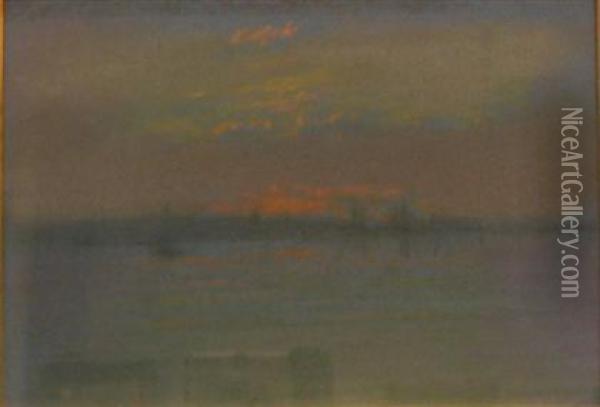Evening On The Bay Oil Painting - William Partridge Burpee